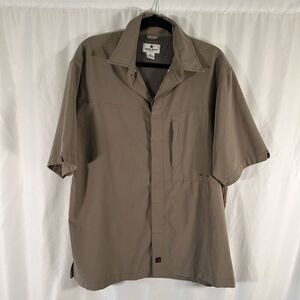 Woolrich Fishing Shirt Men's Large Brown Button Up Short Sleeve Breathable